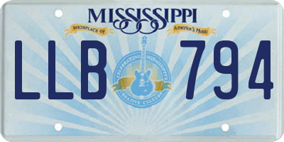 MS license plate LLB794