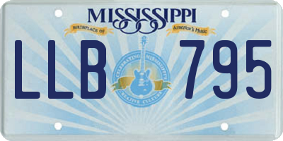 MS license plate LLB795