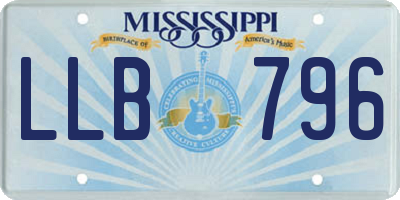MS license plate LLB796