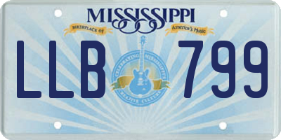 MS license plate LLB799