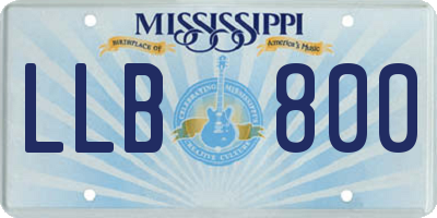 MS license plate LLB800