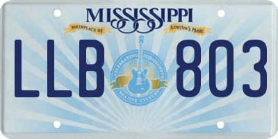MS license plate LLB803