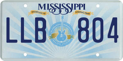 MS license plate LLB804