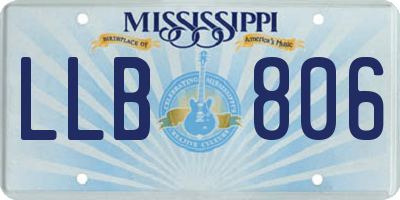 MS license plate LLB806