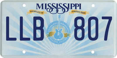 MS license plate LLB807