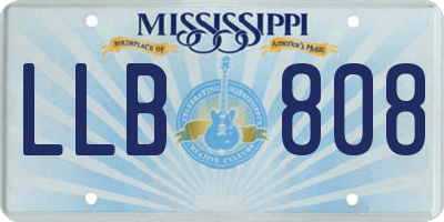 MS license plate LLB808