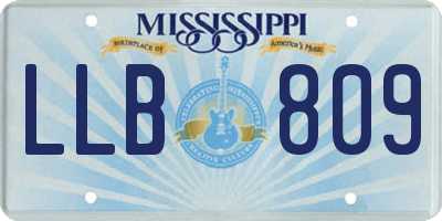 MS license plate LLB809