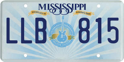MS license plate LLB815