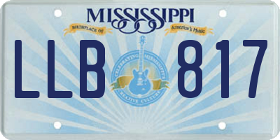 MS license plate LLB817
