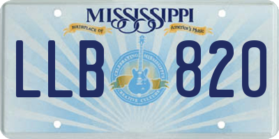 MS license plate LLB820