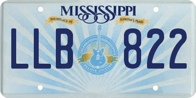 MS license plate LLB822