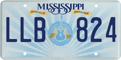 MS license plate LLB824