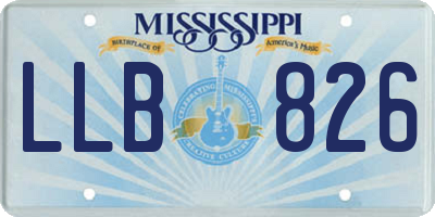 MS license plate LLB826