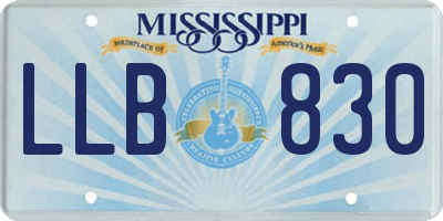 MS license plate LLB830
