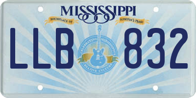 MS license plate LLB832