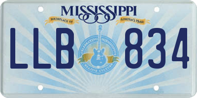 MS license plate LLB834