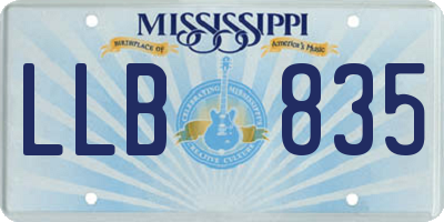 MS license plate LLB835