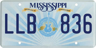 MS license plate LLB836