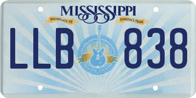 MS license plate LLB838