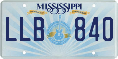 MS license plate LLB840