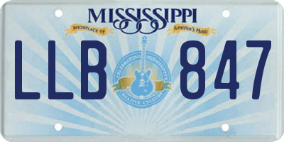 MS license plate LLB847