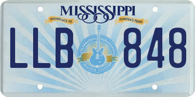 MS license plate LLB848
