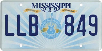 MS license plate LLB849