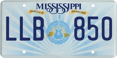 MS license plate LLB850