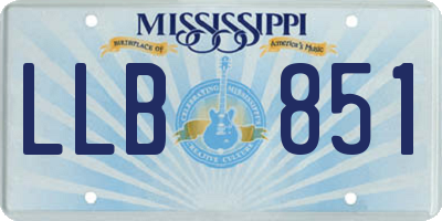 MS license plate LLB851