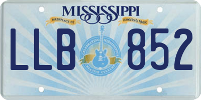 MS license plate LLB852