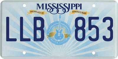 MS license plate LLB853