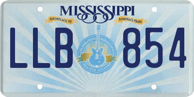 MS license plate LLB854