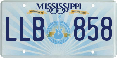 MS license plate LLB858