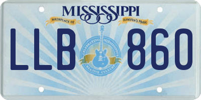 MS license plate LLB860