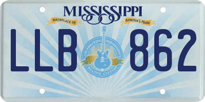 MS license plate LLB862