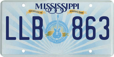 MS license plate LLB863