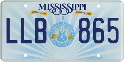 MS license plate LLB865