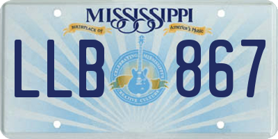 MS license plate LLB867