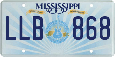 MS license plate LLB868
