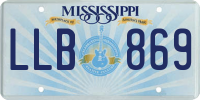 MS license plate LLB869