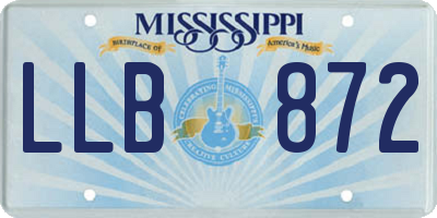 MS license plate LLB872