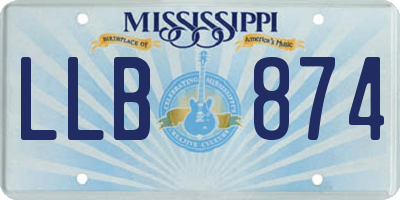 MS license plate LLB874