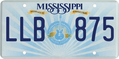MS license plate LLB875