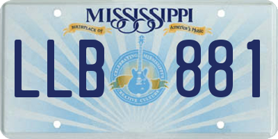 MS license plate LLB881