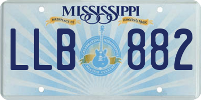 MS license plate LLB882