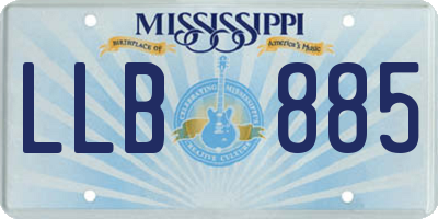 MS license plate LLB885