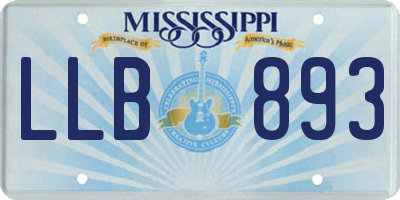 MS license plate LLB893