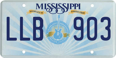 MS license plate LLB903