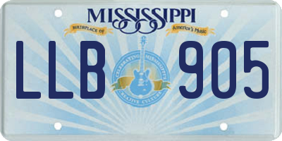 MS license plate LLB905
