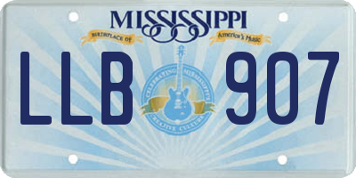 MS license plate LLB907